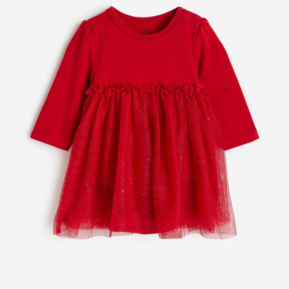Bodysuit dress with tulle skirt